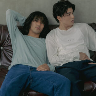 ロゴプリント入りスーピマロンT（メンズ）