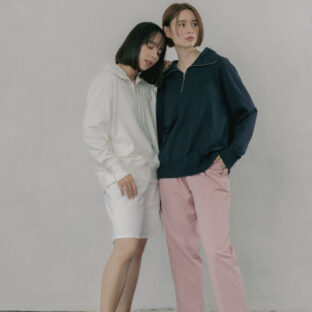 ZipカラースウェットP/O(レディース)