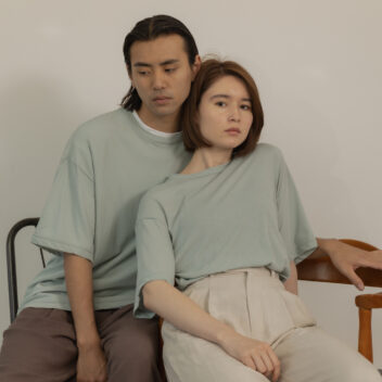 シアー刺繍ロゴTee（ペア）