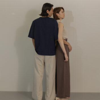 ストレートレッグ/ワイドフレアリネンパンツ（ペア）