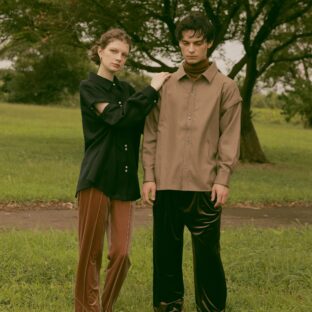 オープンショルダーウールシャツ（ペア）